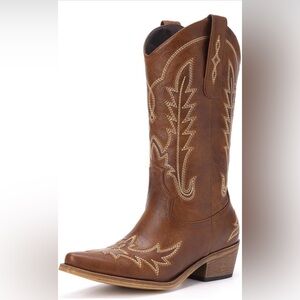 Rivalran Brown Western Heeled Boots 8.5